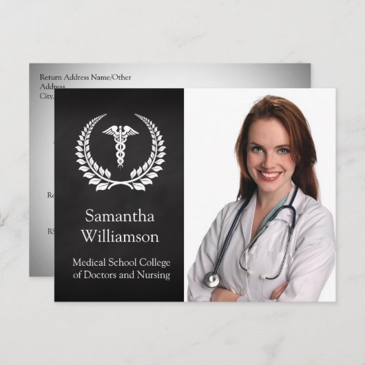 医療用カドゥセウス月桂樹 案内ポストカード (正面/裏面)