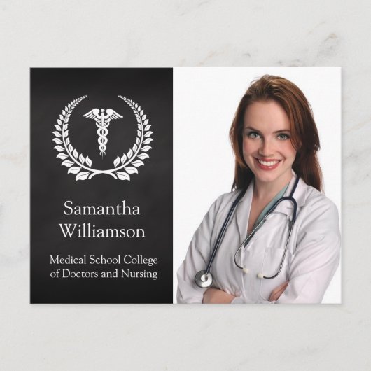 医療用カドゥセウス月桂樹 案内ポストカード (正面)