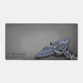 医療用カドゥセウス記号シルバークロームプロフェッショナル デスクマット (正面)