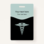 医療用カドゥセウス記号デザイン バッジ (正面)