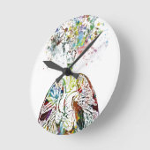 医療用ギフトハートと肺モチーフ ラウンド壁時計 (傾斜)