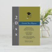 医療用クラシックの上限：グレー&ブルー 招待状 (スタンド正面)