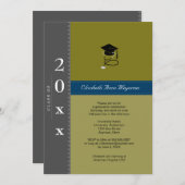 医療用クラシックの上限：グレー&ブルー 招待状 (正面/裏面)