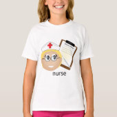 医療用クリップボードと体温計を持つ看護師 Tシャツ (正面)