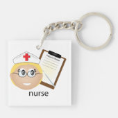 医療用クリップボードと温度計を使用したナース キーホルダー (裏面)