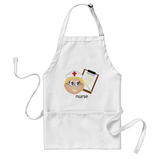 医療用クリップボードと温度計を使用したナース スタンダードエプロン (正面)