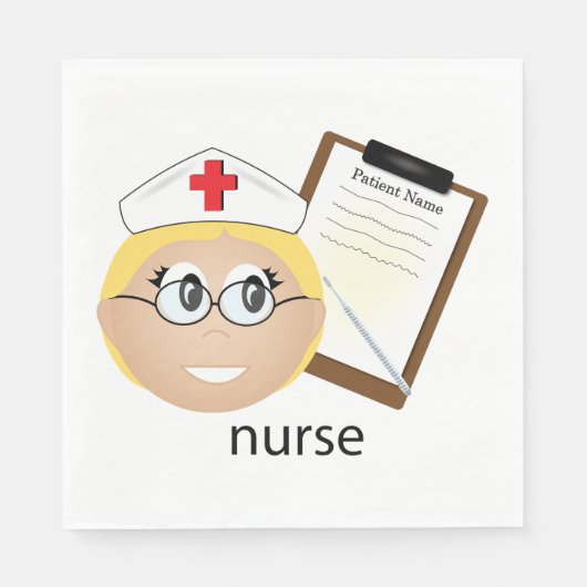医療用クリップボードと温度計を使用したナース スタンダードランチョンナプキン (正面)