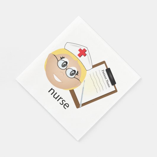 医療用クリップボードと温度計を使用したナース スタンダードランチョンナプキン (角)