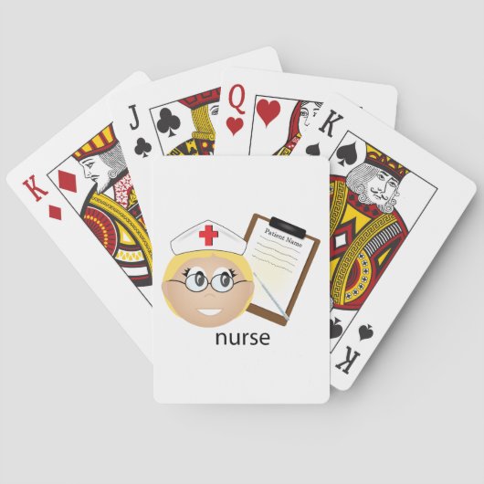 医療用クリップボードと温度計を使用したナース トランプ (裏面)