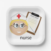 医療用クリップボードと温度計を使用したナース ペーパープレート (正面)