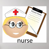 医療用クリップボードと温度計を使用したナース ポスター (正面)