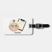 医療用クリップボードと温度計を使用したナース ラゲッジタグ (正面横)