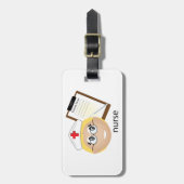 医療用クリップボードと温度計を使用したナース ラゲッジタグ (正面縦)