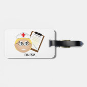 医療用クリップボードと温度計を使用したナース ラゲッジタグ (裏面横)