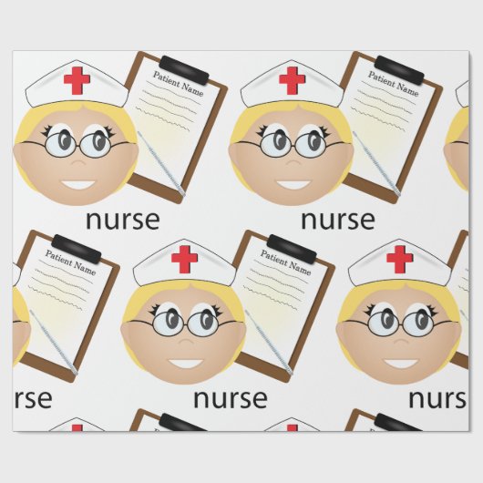 医療用クリップボードと温度計を使用したナース ラッピングペーパー (フラット)