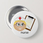医療用クリップボードと温度計を使用したナース 缶バッジ (正面&裏面)