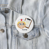 医療用クリップボードと温度計を使用したナース 缶バッジ (インサイチュ)