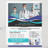 医療用クリニックサービスフライヤーテンプレート (正面/裏面)