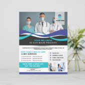 医療用クリニックサービスフライヤーテンプレート (スタンド正面)