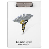 医療用シルバーカドゥセウス黒金ゴールド – クリップボード (正面)