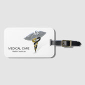 医療用シルバーカドゥセウス黒金ゴールド – 荷物札 ラゲッジタグ (正面横)