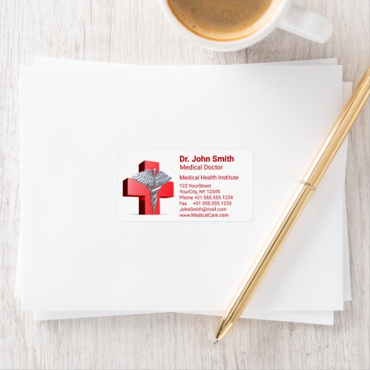 医療用シルバーカドゥセウス3D十字赤 ラベル (インサイチュ)