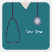 医療用スクラップティール（緑がかった色）シール スクエアシール (正面)