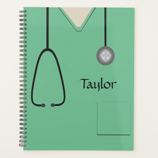 医療用スクラビングナースドクターライトグリーンプランナー プランナー手帳 (正面)