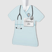 医療用スクラブデザインインライトブルー オーナメント (正面)