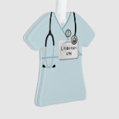 医療用スクラブデザインインライトブルー オーナメント (正面)