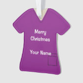 医療用スクラブナースドクタークリスマスパープルO1 オーナメント (正面)