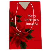 医療用スクラブルクリスマスレッドMGB ミディアムペーパーバッグ (正面)