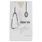 医療用スクラブルホワイトスノーフレークSGB スモールペーパーバッグ (正面)