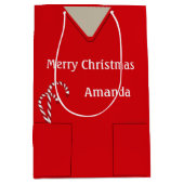 医療用スクラブルレッドクリスマスキャンディミディミディアム抱き枕 ミディアムペーパーバッグ (正面)