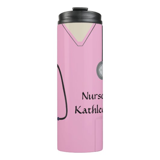 医療用スクラブ均一ピンク タンブラー (正面)