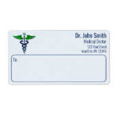 医療用スタイリッシュカドゥセウス緑の翼クロスブルー ラベル (正面)