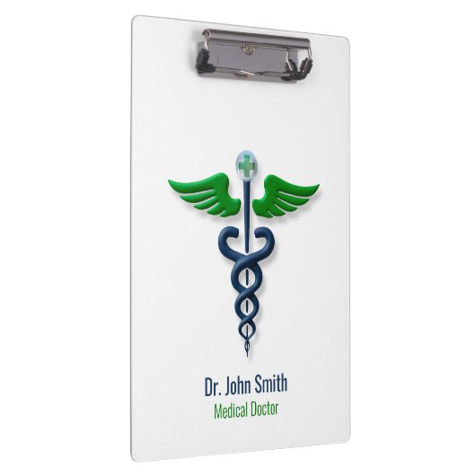 医療用スタイリッシュカドゥセスブルーグリーンウイングクロス クリップボード (右)