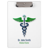 医療用スタイリッシュカドゥセスブルーグリーンウイングクロス クリップボード (正面)