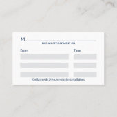 医療用スタイリッシュカドゥセスブルーグリーンウイングクロス 予約カード (裏面)