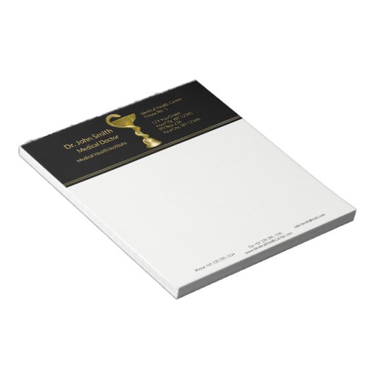 医療用スネーククラシーボウル衛生金ゴールドカドゥセウス ノートパッド (アングル)