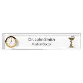 医療用スネークブロンズボウル衛生方白幹部 デスクネームプレート (正面)