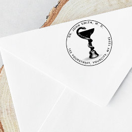 医療用スネークボウル衛生ラウンド差出人住所 ラバースタンプ