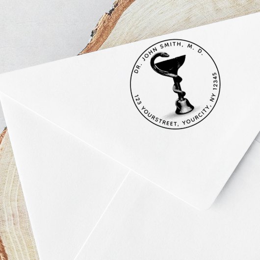 医療用スネークボウル衛生ラウンド差出人住所 ラバースタンプ