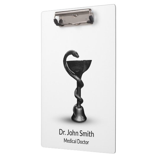 医療用スネークボウル衛生方白カドゥセウス黒 クリップボード (左)