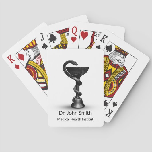 医療用スネークボウル衛生方白色ブラックカドゥセウス トランプ (裏面)