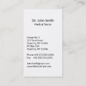 医療用スネークボウル衛生方青銅製ホワイトカドゥセウス 名刺 (裏面)