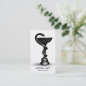 医療用スネークボウル衛生的白黒カドゥセウス 名刺 (スタンド正面)