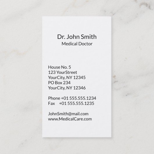 医療用スネークボウル衛生的白黒カドゥセウス 名刺 (裏面)