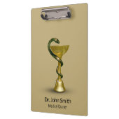 医療用スネークボウル衛生金ゴールドカドゥセウスベージュ クリップボード (左)