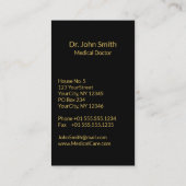 医療用スネークボウル衛生階級金ゴールドカドゥセウス 名刺 (裏面)